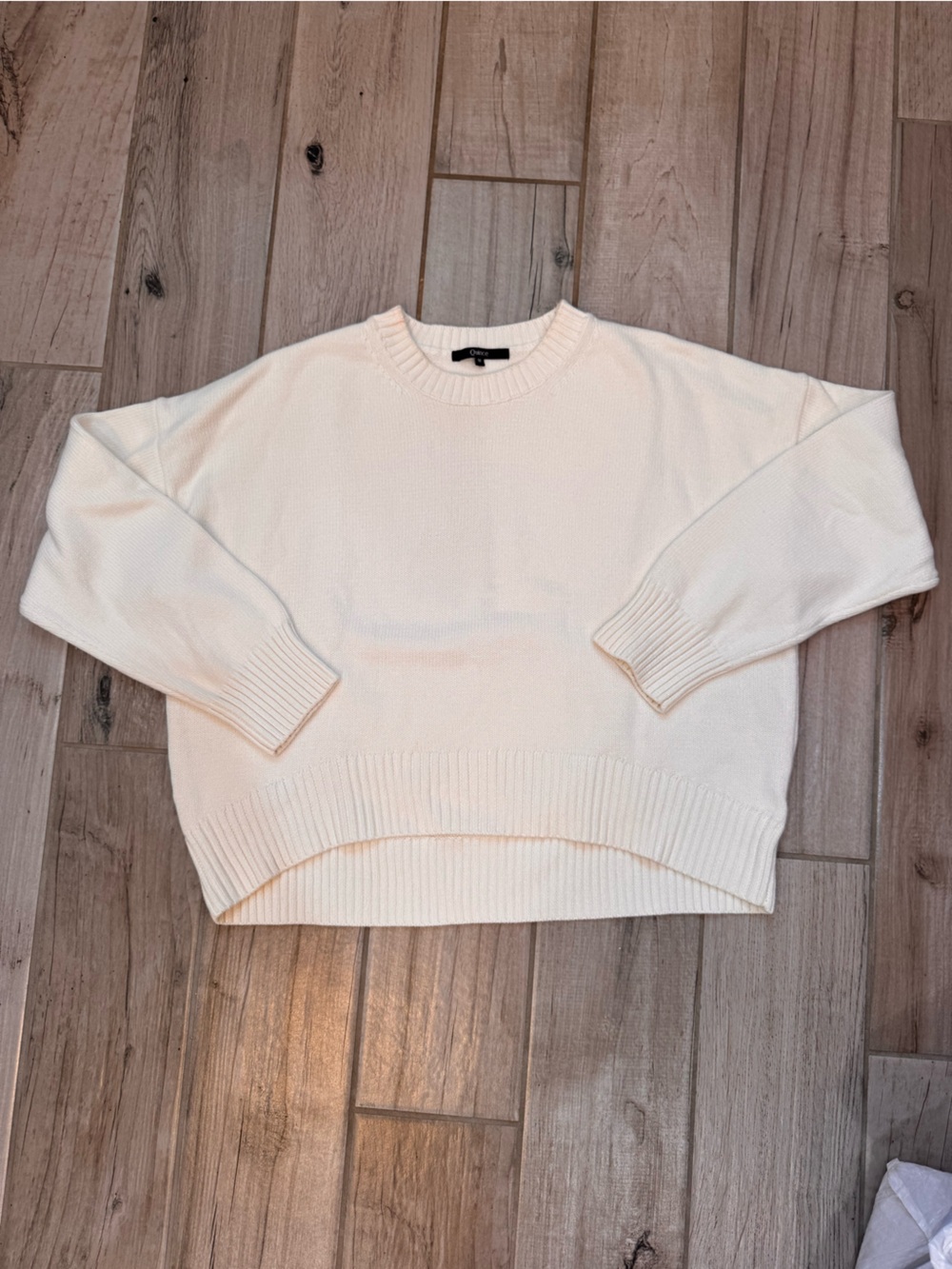 Quince Ivory Ribbed Crewneck Sweater